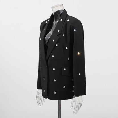 Elegantes Damenkleid mit Rundhalsausschnitt, langen Ärmeln und Patchwork-Design in lockerer Passform.