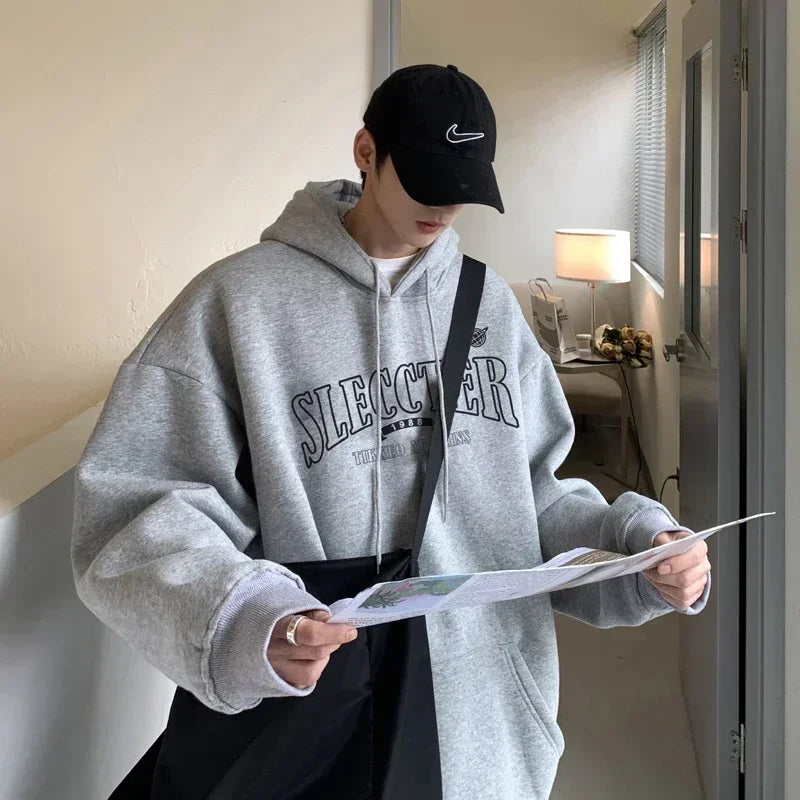Herren Kapuzenpullover im Y2K Vintage Stil mit Taschen für den Herbst