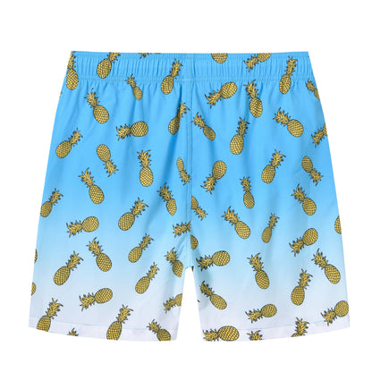Herren-Badeshorts mit Kompressionsfutter, 2-in-1, schnelltrocknend, mit Kordelzug und Reißverschluss – ideal für den Strand.