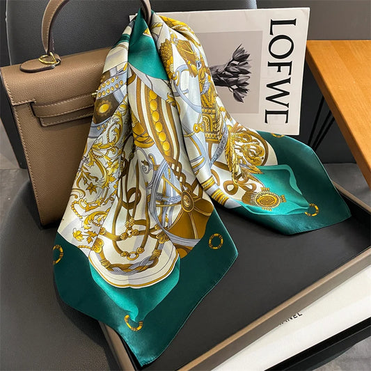 Damen Seidenschal quadratisch 70cm Halstuch Bandana Hijab Pashmina E