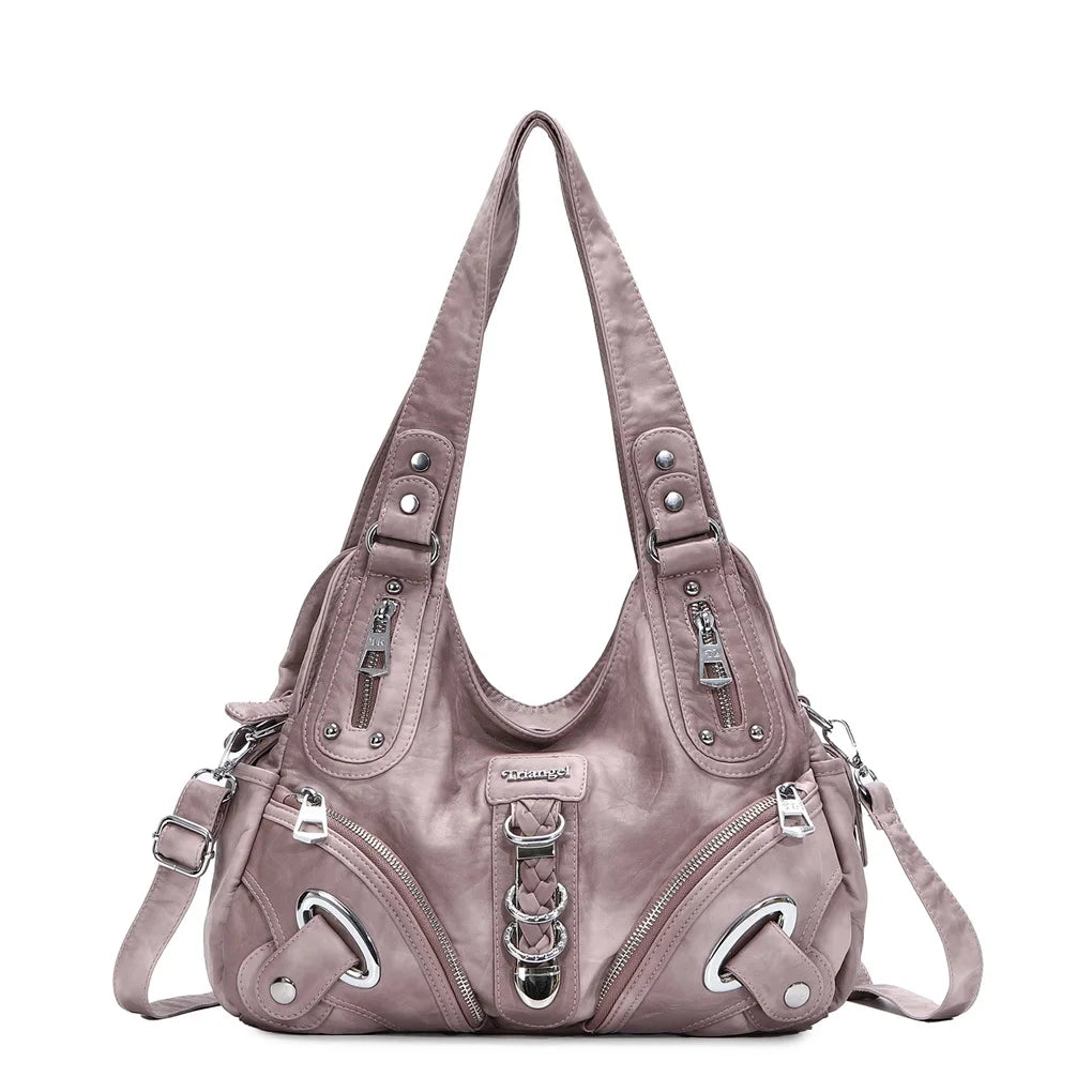 Damen-Schultertasche mit Leopardenmuster und Top-Handle Tragegriff für Alltag und Freizeit Vielseitig