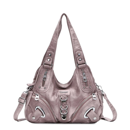 Damen-Schultertasche mit Leopardenmuster und Top-Handle Tragegriff für Alltag und Freizeit Vielseitig