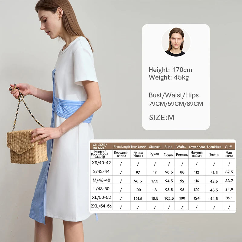 Trendiges Sommerkleid Mit Rundhals Und Kurzarm Für Damen Elegant