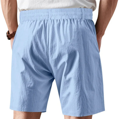 Graue Herren-Fitness-Shorts für Sommer und Training – Bequeme, elastische Dreipunkt-Hose für Laufen und Freizeit