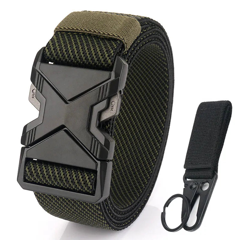 Herren-Taktischer Gürtel aus Nylon mit Elastischem Band und Schnellverschluss 3,8 cm Breite