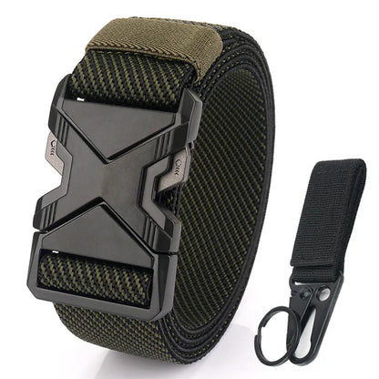 Herren-Taktischer Gürtel aus Nylon mit Elastischem Band und Schnellverschluss 3,8 cm Breite