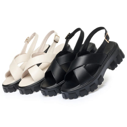 AIYUQI Frauen Sandalen Römischen 2025, Sommer Neue Echt Leder Damen Sandalen Große Größe 41 42 43 Plattform Mode sandalen Mädchen