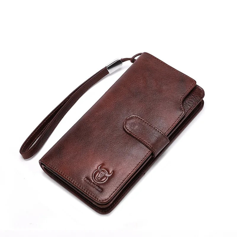 Unisex Geldbörse Langformat Bifold Mit RFID-Schutz Und Handgelenkband Für Mehrere Karten