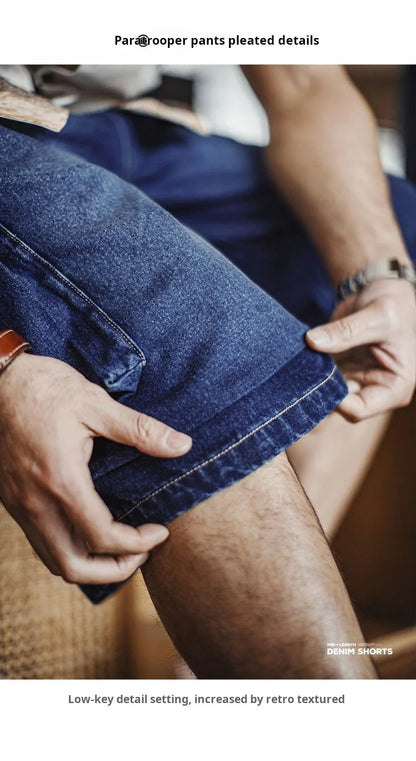 Herren Denim Shorts im Vintage-Stil mit losser Passform und elastischer Taille