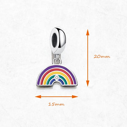 Damen-Charm-Anhänger Regenbogen Stolz II aus Sterlingsilber