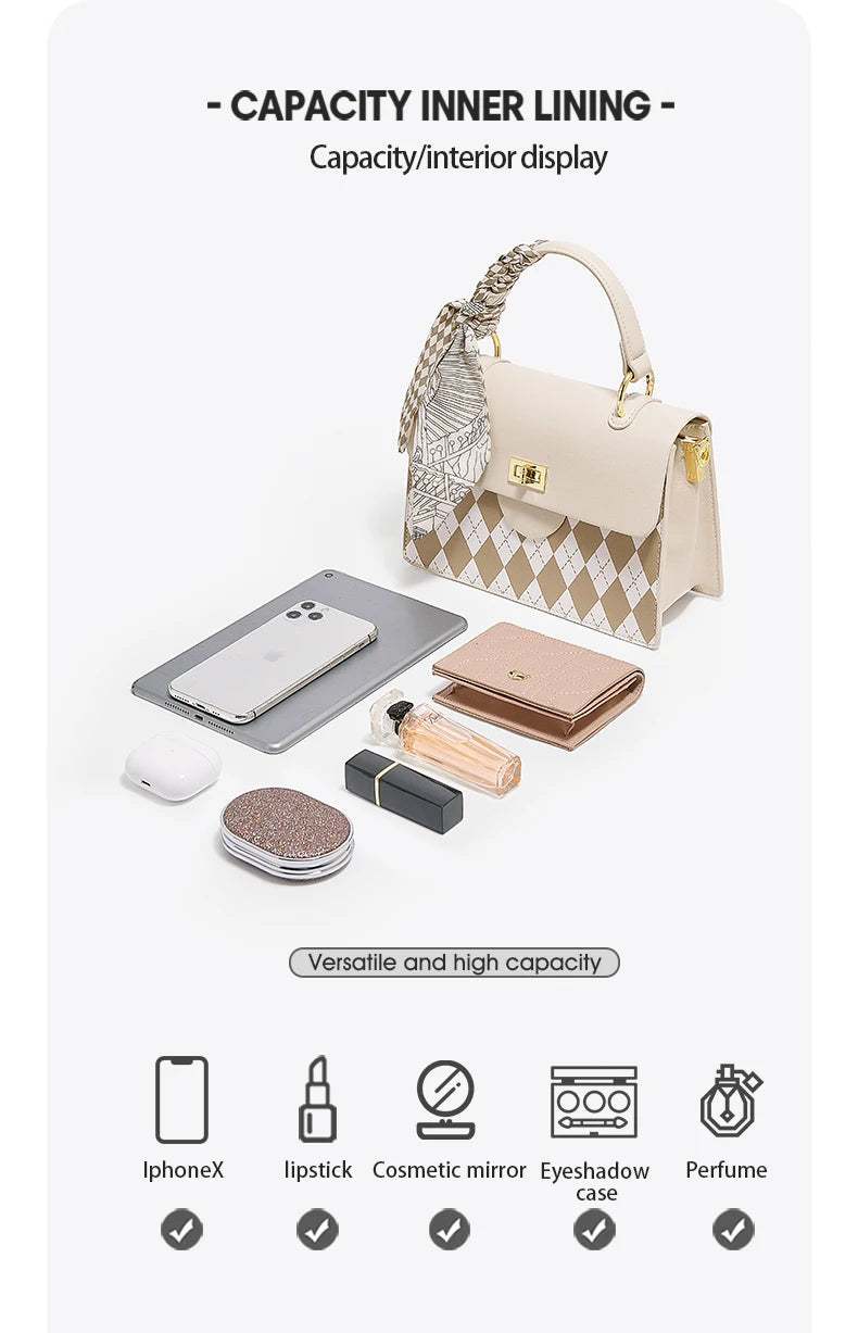 Damen-Beuteltasche Elegant aus PU mit Innenreißverschlussfach Geschenkidee Perfekt Als Geschenk für Mutter Und Ehefrau
