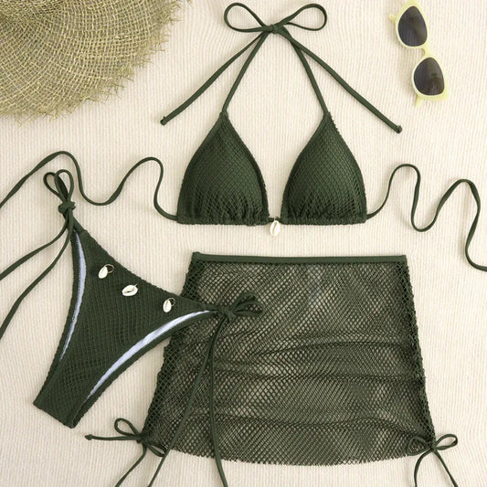 Sexy Bikini-Set mit Push-up und hoher Taille – Perfekt für Strand und Pool