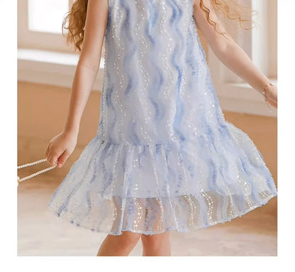Ärmelloses Prinzessinnen-Kleid für Mädchen im chinesischen Kawaii-Stil – ideal als Blumenmädchenkleid oder für den täglichen Gebrauch