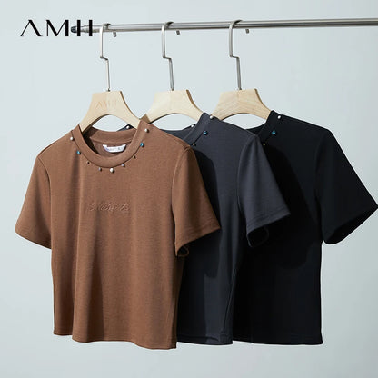 Damen Kurzarm T-Shirt im minimalistischen Design für den Sommer 2025