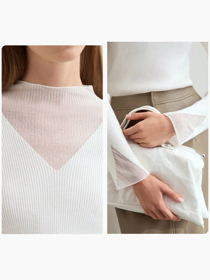 Damen Rollkragenpullover mit transparentem Panel aus der Winterkollektion 2024
