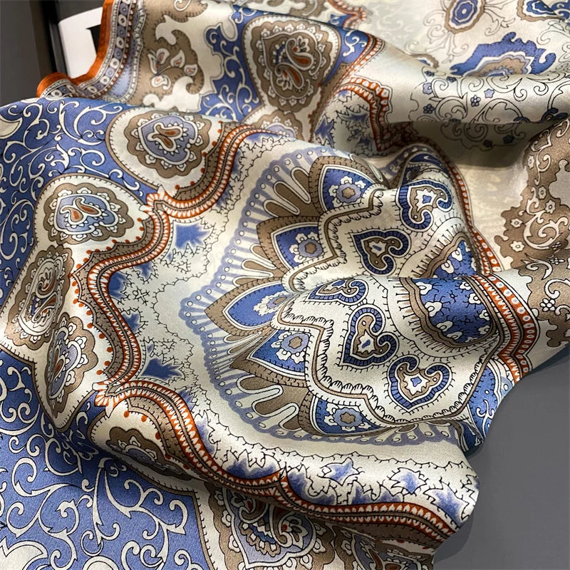 Damen Seidenschal quadratisch 70cm Halstuch Bandana Hijab Pashmina I