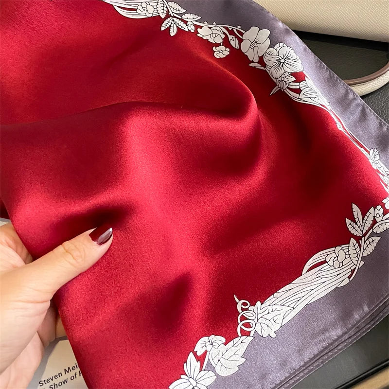 Damen Seidenschal klein Krawatte Haarband Bandana Foulard Kopftuch bedruckt