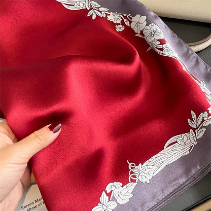 Damen Seidenschal klein Krawatte Haarband Bandana Foulard Kopftuch bedruckt