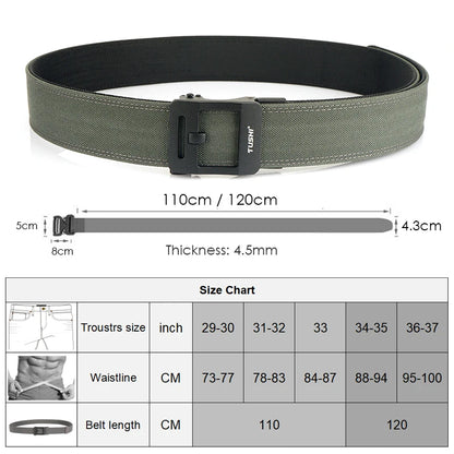 Herren Taktischer Gürtel Aus Nylon 1100D Mit Automatik-Schnalle Breite 4,3 cm Robuster Militärischer Alltags-Gürtel Grau