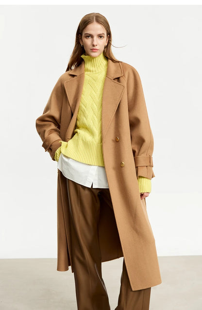 Damen-Rollkragenpullover locker Schnürung Herbst-Winter