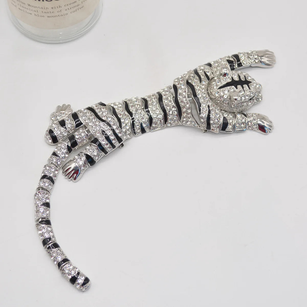 Brosche Tiger Kristall Vintage Groß Tier Unisex Anzug Mantel Geschenk