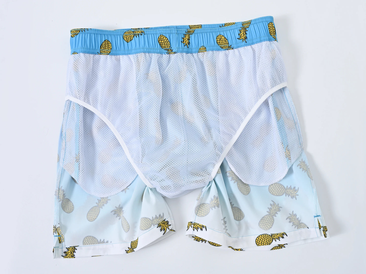Herren-Badeshorts mit Kompressionsfutter, 2-in-1, schnelltrocknend, mit Kordelzug und Reißverschluss – ideal für den Strand.