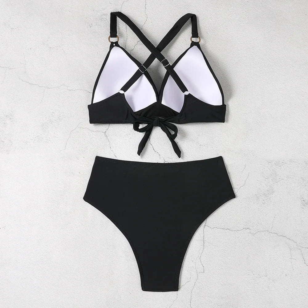 Sexy Damen-Bikini-Set mit Bräunungseffekt – dreiteiliges Badeanzug-Set für Strand und Pool