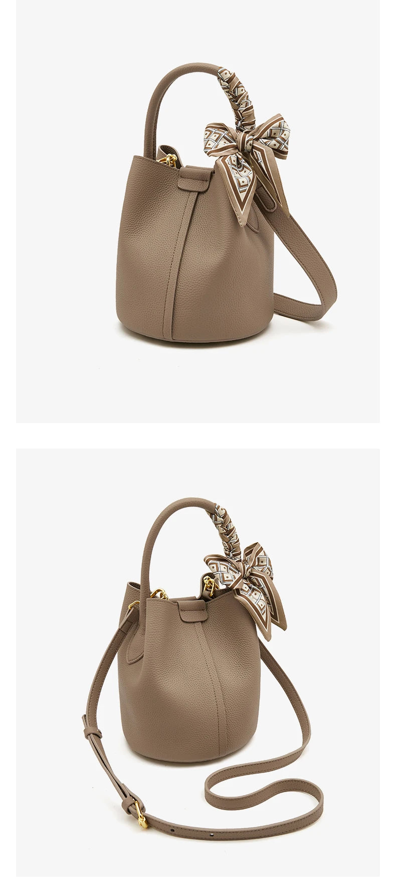 Damen Schultertasche Crossbody aus echtem Leder und Mikrofaser