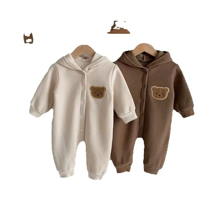 Kleinkind Overall mit Kapuze im Bären-Design für Neugeborene und Babys