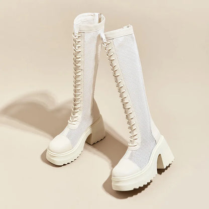 Damen Hochhackige Plattform Stiefel im Sommer im Römischen Stil