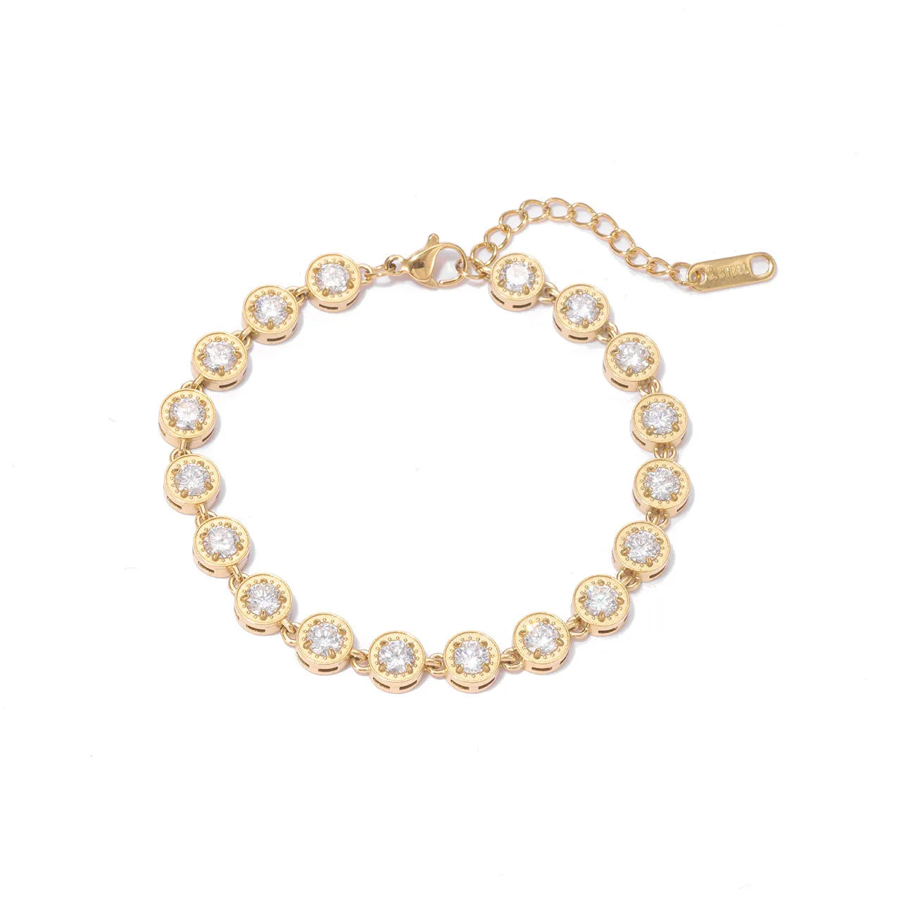 Damen-Charm-Armband mit Zirkonia-Kette aus Edelstahl