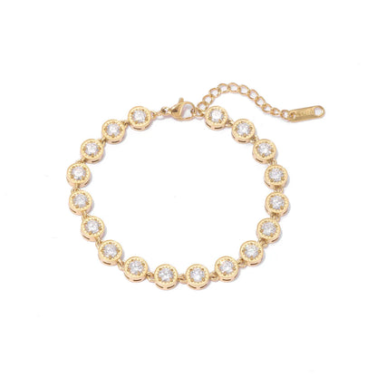 Damen-Charm-Armband mit Zirkonia-Kette aus Edelstahl
