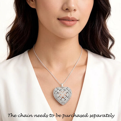 Damen-Charm-Anhänger Herz-Medaillon Glamour aus Sterlingsilber