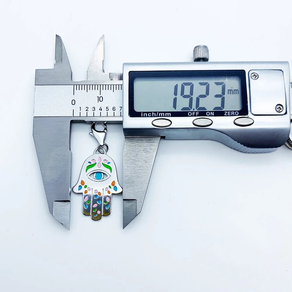Damen-Charm-Anhänger mexikanische Hand Fatima Hamsa aus Sterlingsilber