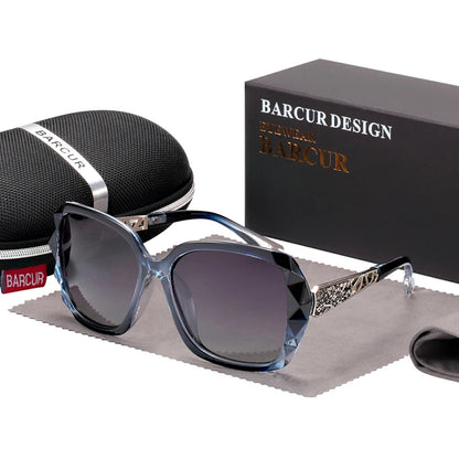 Damen-Sonnenbrille Schmetterling groß polarisiert UV400 Farbverlauf