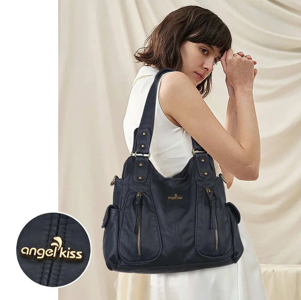 Damen-Schultertasche Aus Kunstleder Mit Leopardenmuster Und Große Kapazität Für Alltag