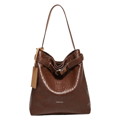 Damen Schultertasche Vintage Split-Leder mit großer Kapazität