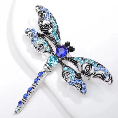Brosche Libelle Vintage Insekt Kristall Groß Hochzeit Schmuck Damen