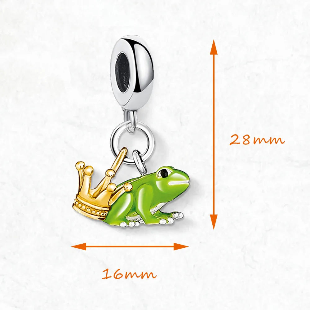 Damen-Charm-Anhänger Froschprinz Vintage Sommer aus Sterlingsilber