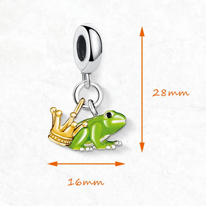 Damen-Charm-Anhänger Froschprinz Vintage Sommer aus Sterlingsilber