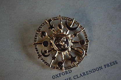 Brosche Mond Sonne Metall Vintage Barock Legierung Kleidung Unisex