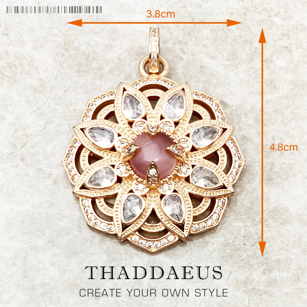 Damen-Anhänger Hand Fatima Chakra Lotus Bohemia aus Sterlingsilber