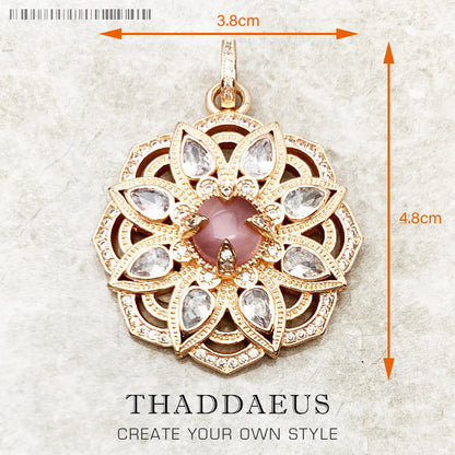 Damen-Anhänger Hand Fatima Chakra Lotus Bohemia aus Sterlingsilber