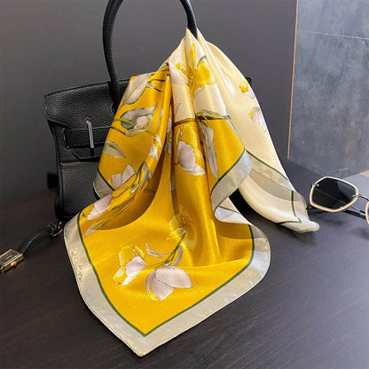Damen Seidenschal Wickeltuch quadratisch Hijab Kopftuch Foulard Pashmina Bandana