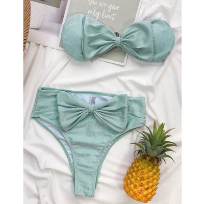 Sexy Bügel-Bikini-Set mit Push-up-Effekt – Brasilianischer Stil für Damen und Mädchen, ideal als Strandbekleidung