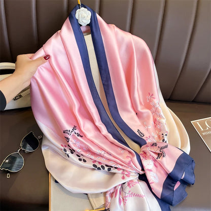 Damen Seidenschal groß 180x90cm Sommer Strand Foulard Bandana weich