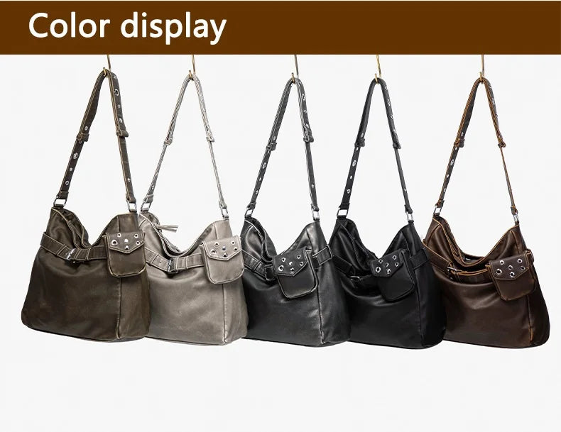 Damen-Schultertasche Vielseitig Geeignet für Alltag in stilvoller Form aus weichem Leder