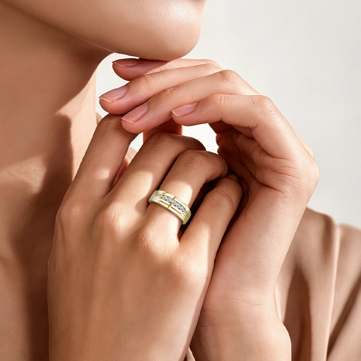 Unisex-Ring aus 925 Silber Moissanit-Verlobungsring Weißglanz für Damen und Herren