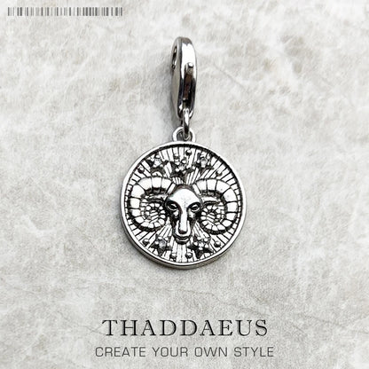 Damen-Charm-Anhänger Sternzeichen Horoskop Vintage II aus Sterlingsilber