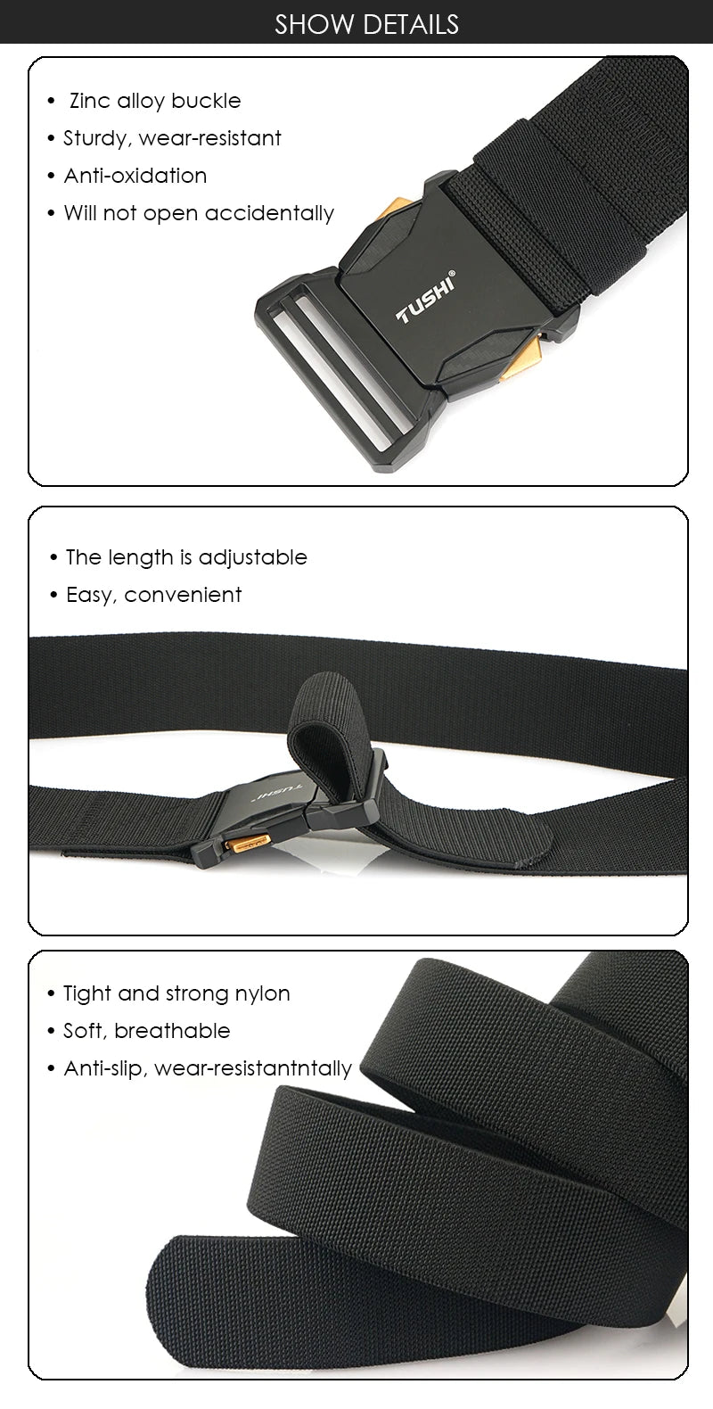 Herren-Gürtel Elastisch 50 mm Breite Mit Schnellverschluss für Outdoor und Freizeit Komfort
